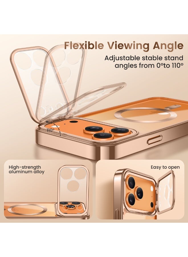 GolbinBox Magnetic for iPhone 17 Pro Case with Stand, [Compatible with MagSafe], Camera Control Capture Button, 17FT Military-Grade Protection, Shockproof Slim Phone Case 6.3"(Rose Gold/Clear) - Image 5